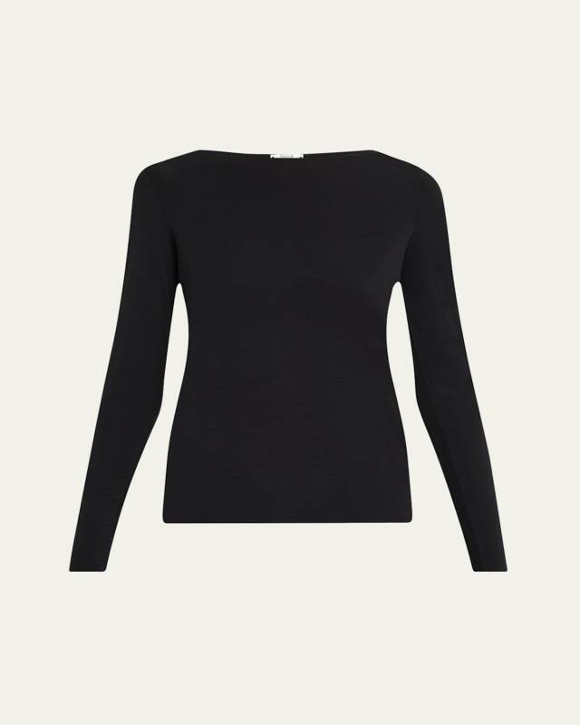 Pure Bateau-Neck Jersey Top
